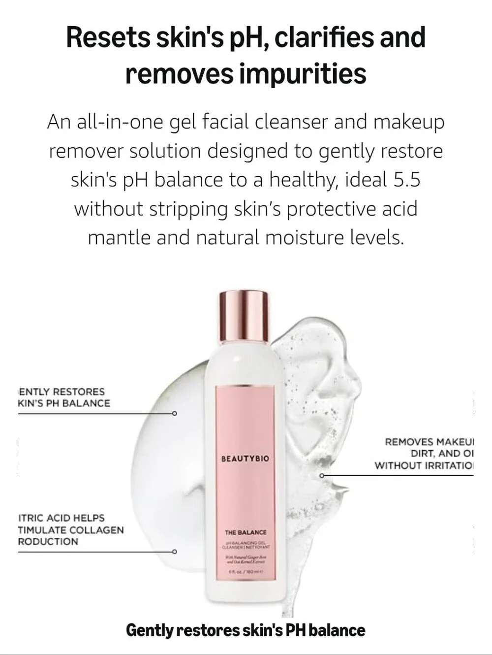 BEAUTYBIO THE BALANCE pH BALANCING GEL CLEANSER.